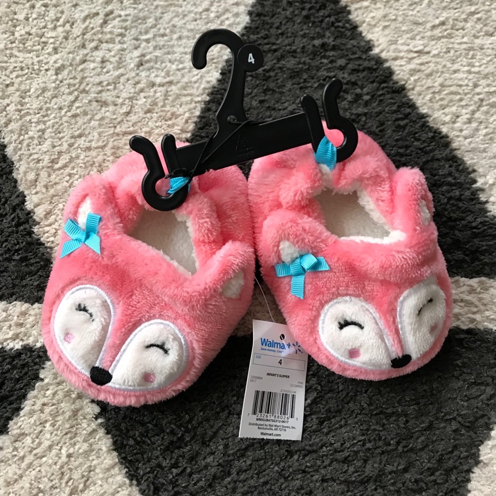Pink Fox Slippers